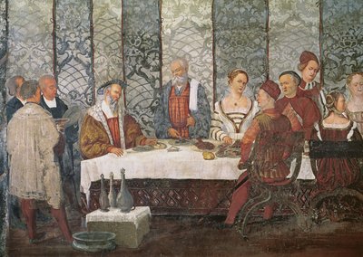 Banquet donné par Bartolomeo Colleoni pour le roi Christian Ier de Danemark, 1520-30 (détail) - Girolamo Romanino